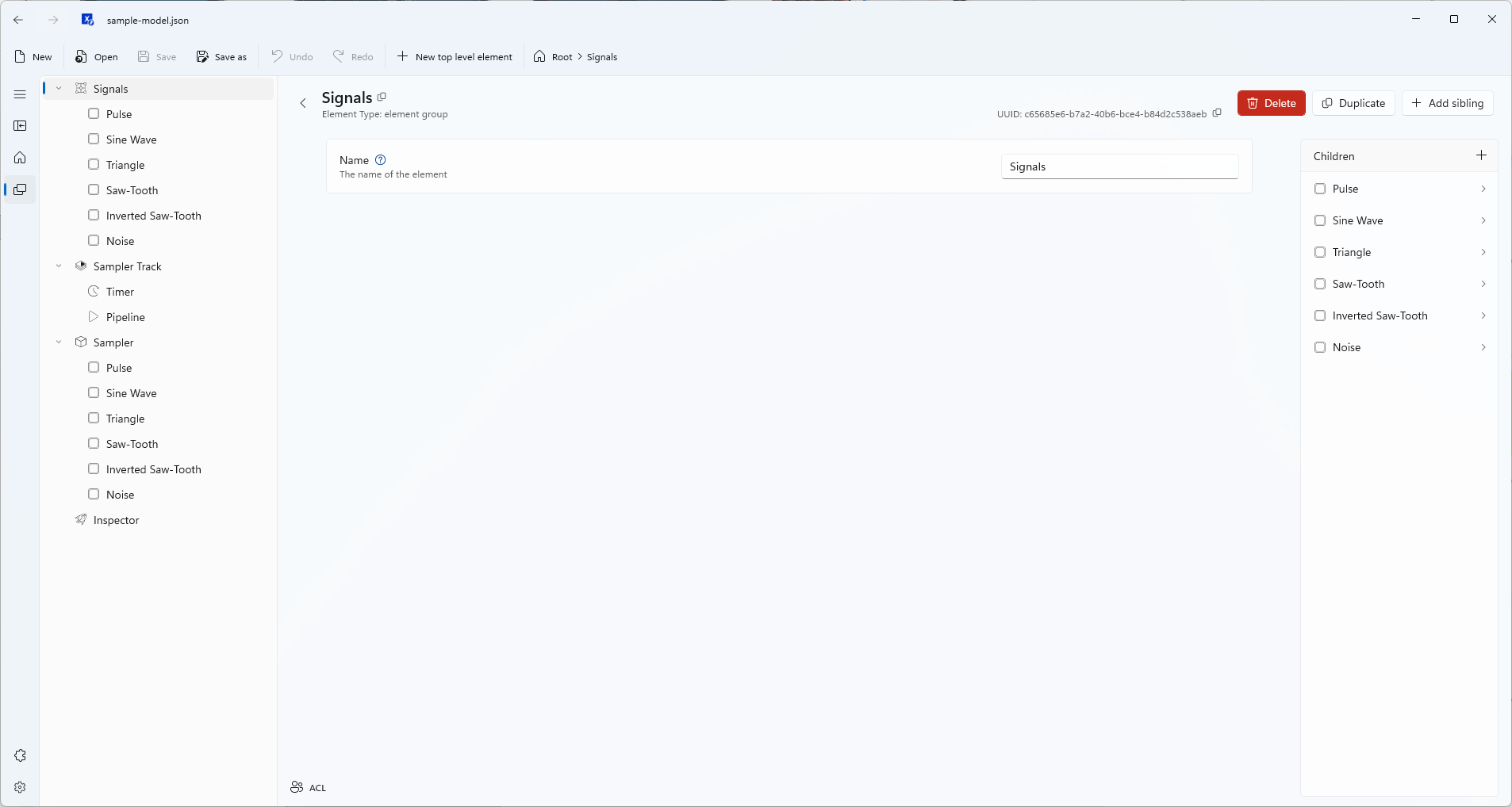 Xentara Workbench Main Screen with a loaded sample Model file